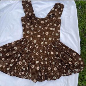 Vanessa Mooney Elisabeth Dress in Brown Floral